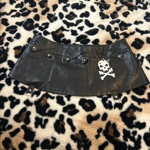 punxkisses Black Mini Skirt with Buckle Details